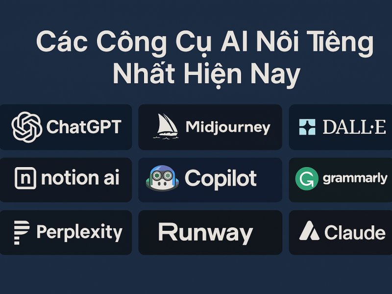 Các Công Cụ AI Nổi Tiếng Nhất Hiện Nay